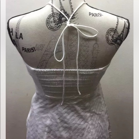 Loft Ann Taylor Women Halter Cotton White Summer Dress Sz 2 - Picture 3 of 9